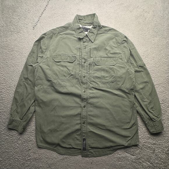 Vintage 5.11 Tactical Series Heavy Military Button Long Sleeve Shirt Mens Large - Picture 1 of 10